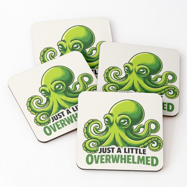 Item preview, Just a Little Overwhelmed Octopus Sticker – Cute Stressed Ocean Animal Meme designed and sold by ZyxDes.