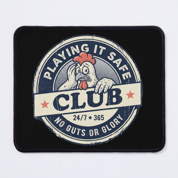 Item preview, Playing It Safe Club Funny Chicken Retro Cartoon Badge designed and sold by AdyKurniawan.
