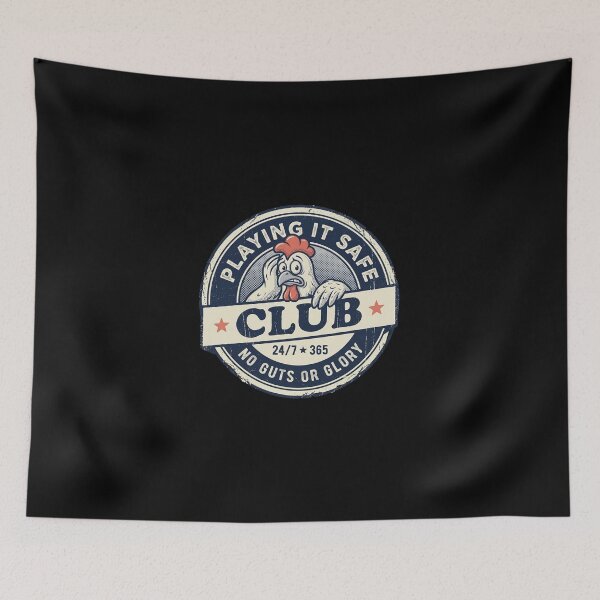 Item preview, Playing It Safe Club Funny Chicken Retro Cartoon Badge designed and sold by AdyKurniawan.