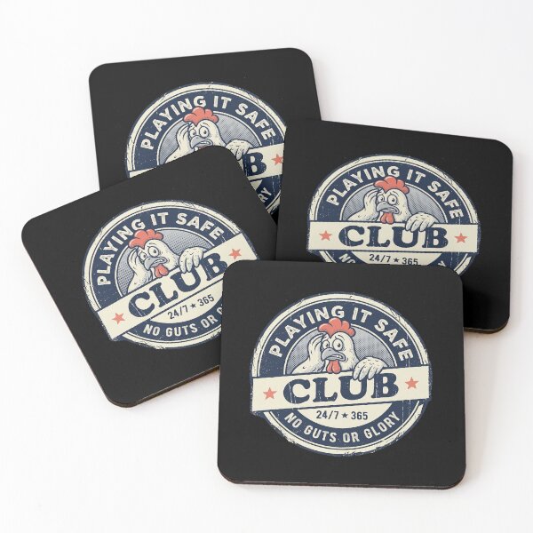 Item preview, Playing It Safe Club Funny Chicken Retro Cartoon Badge designed and sold by AdyKurniawan.