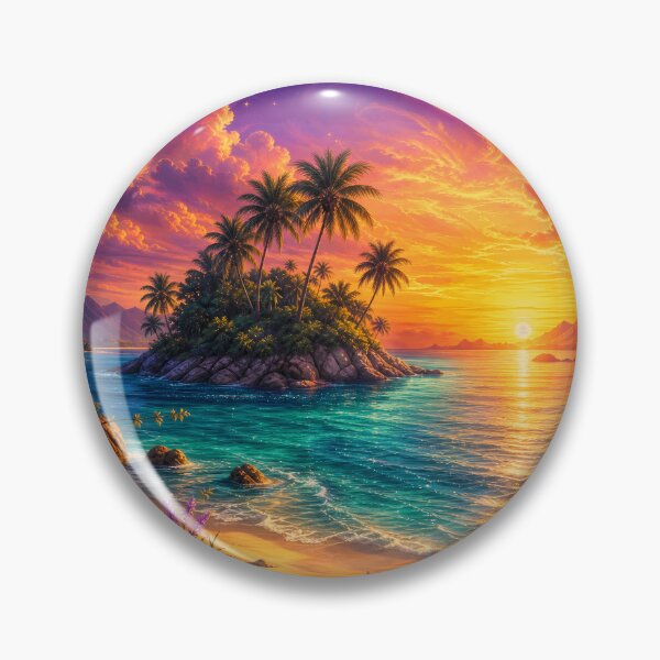 Item preview, Vibrant Tropical Island Sunset Art designed and sold by LuisWorks.