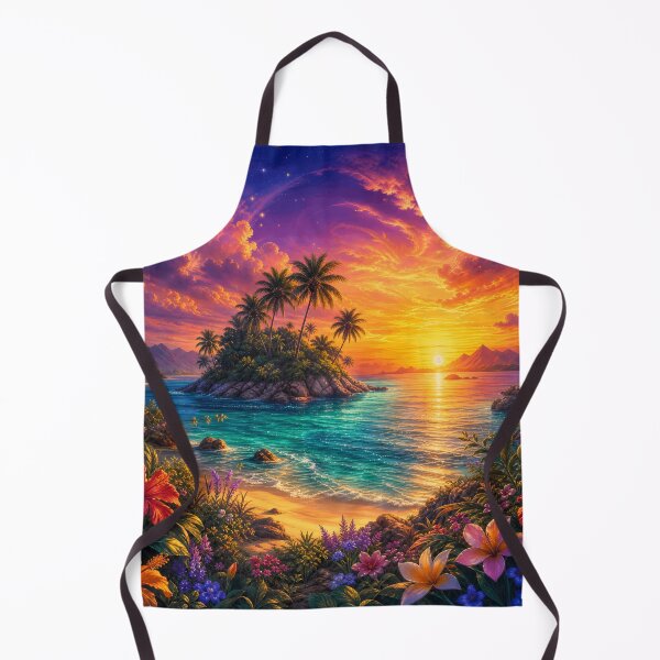 Item preview, Vibrant Tropical Island Sunset Art designed and sold by LuisWorks.