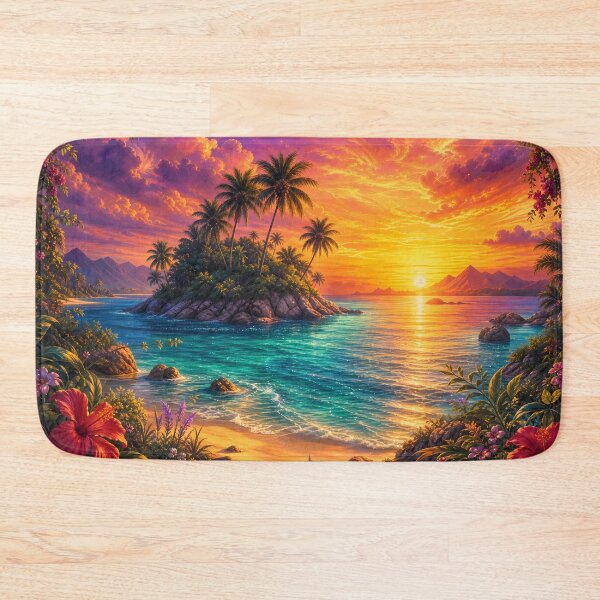Item preview, Vibrant Tropical Island Sunset Art designed and sold by LuisWorks.