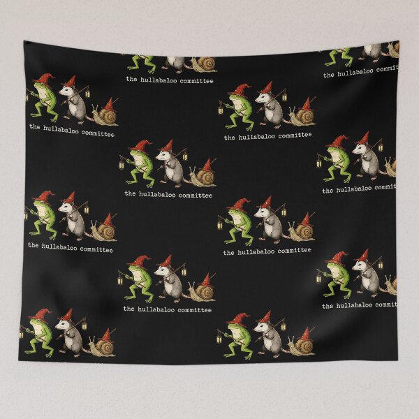 Item preview, The Hullabaloo Committee Funny Frog Opossum Snail Meme designed and sold by OddPopARt.