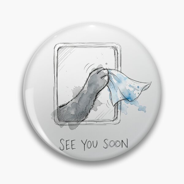 Item preview, See You Soon: Fluffy Paw Waving Goodbye Art designed and sold by SoulPT.