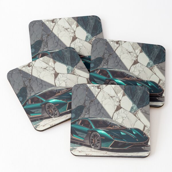 Item preview, Teal Supercar at Luxury Marble Architecture designed and sold by IntelliMindDesigns.