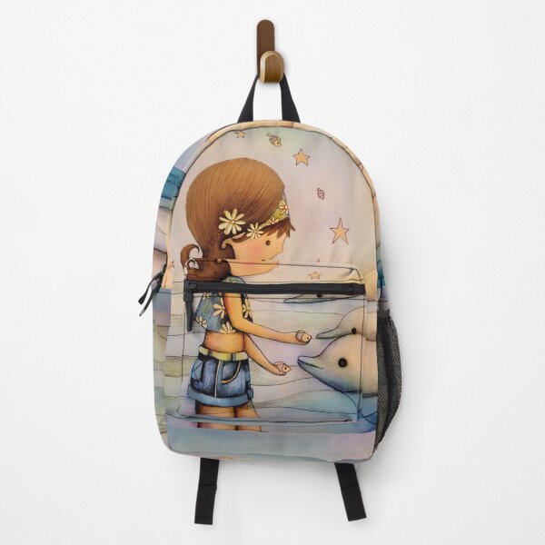 Item preview, Whimsical Girl and Dolphins Tropical Paradise designed and sold by Karin Taylor.