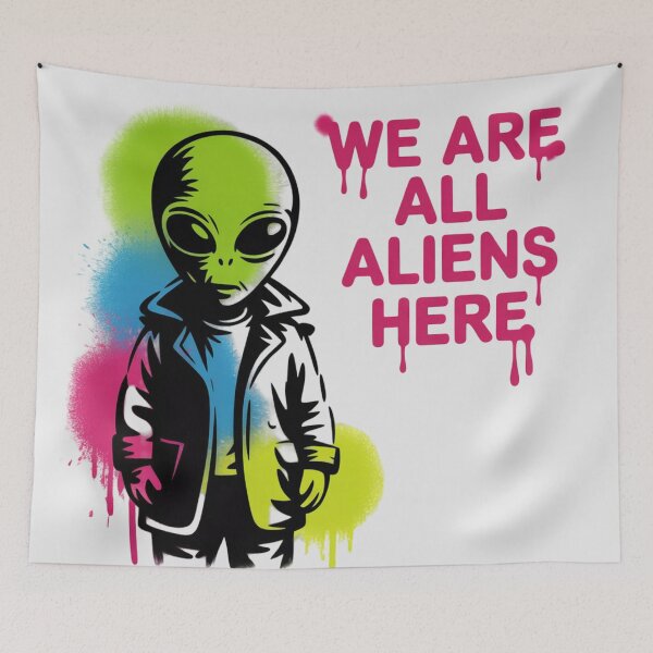 Item preview, BANKSY - WE ARE ALL ALIENS HERE designed and sold by 123ks.
