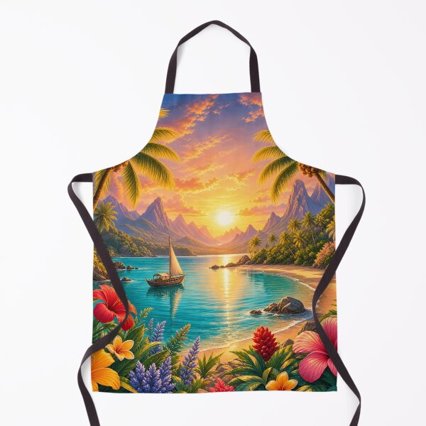 Item preview, Vibrant Tropical Sailboat Bay Art designed and sold by LuisWorks.