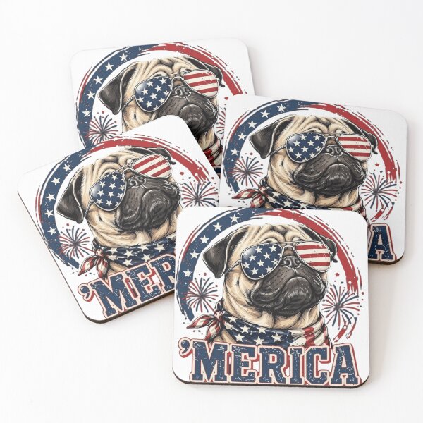 Item preview, Patriotic Pug Merica American Flag Sunglasses 4th of July designed and sold by haitrieuic96.