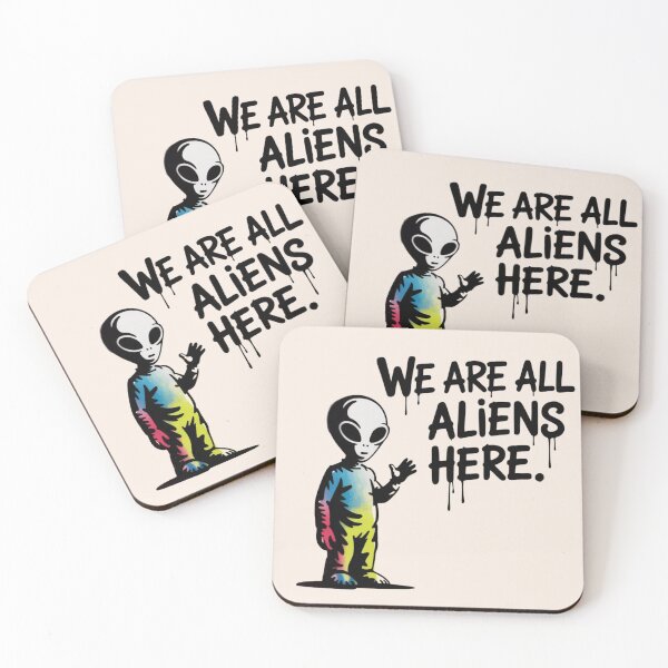 Item preview, BANKSY ALIEN - WE ARE ALL ALIENS HERE designed and sold by 123ks.