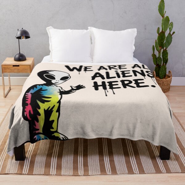 Item preview, BANKSY ALIEN - WE ARE ALL ALIENS HERE designed and sold by 123ks.
