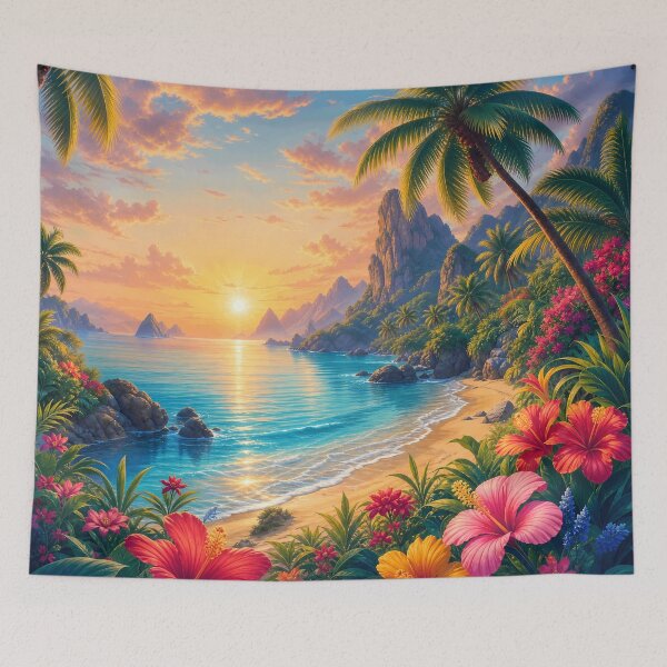 Item preview, Vibrant Tropical Rocky Coast Art designed and sold by LuisWorks.