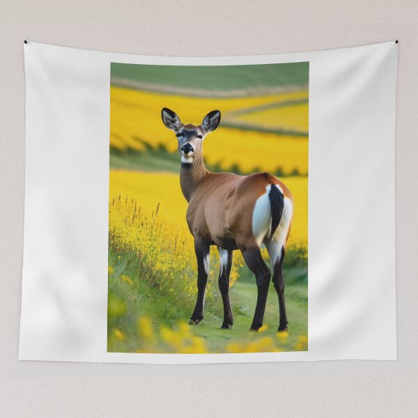 Item preview, Animals - Majestic Doe, Portrait in a Field of Yellow Flowers designed and sold by DoodyPets.