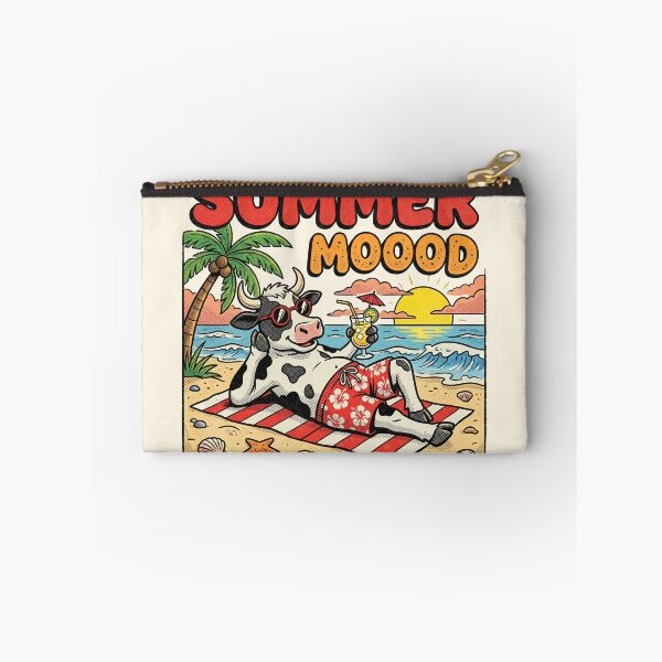 Item preview, Summer Moood Funny Cow Beach Vacation Retro Cartoon designed and sold by AdyKurniawan.