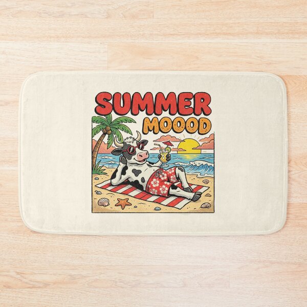Item preview, Summer Moood Funny Cow Beach Vacation Retro Cartoon designed and sold by AdyKurniawan.