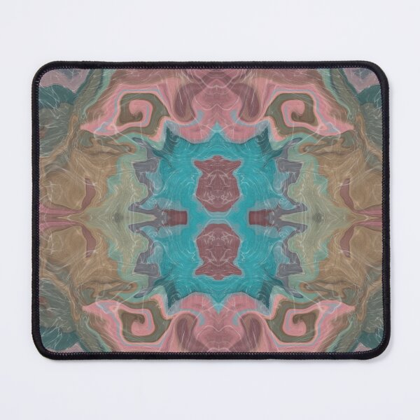 Item preview, Turquoise, Beige and Pink Fluid Art Kaleidoscope Pattern designed and sold by SweetLilith.