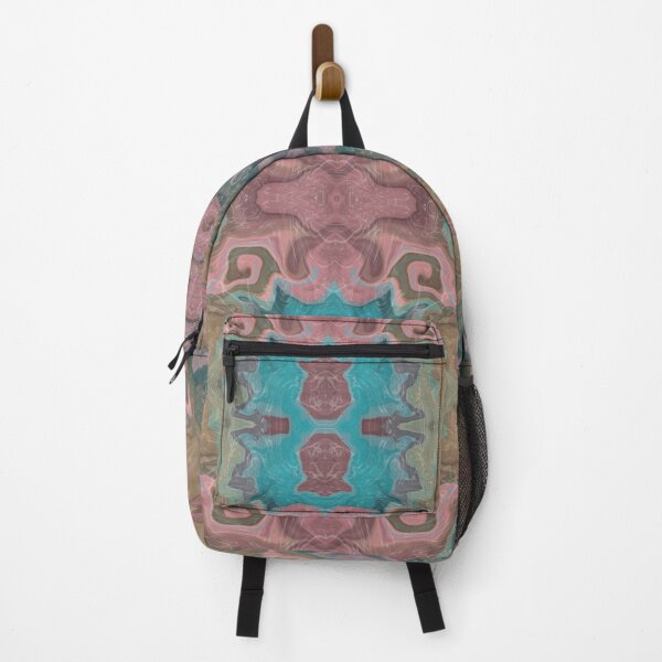 Item preview, Turquoise, Beige and Pink Fluid Art Kaleidoscope Pattern designed and sold by SweetLilith.
