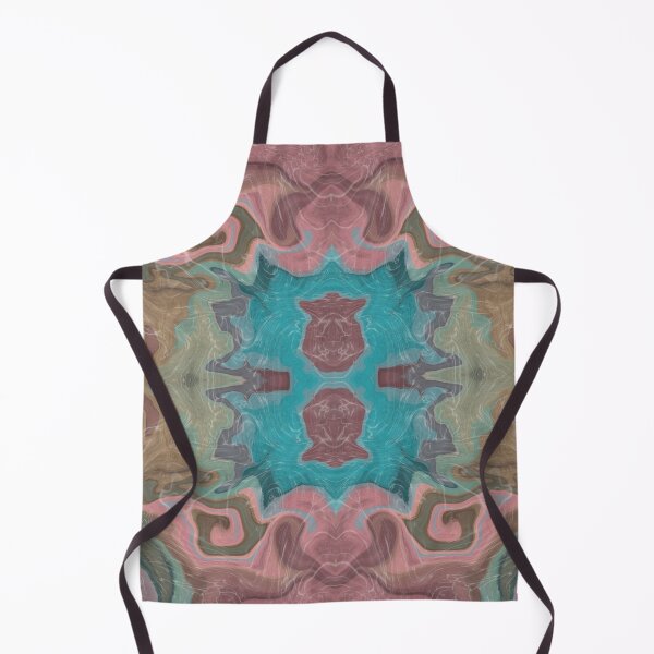 Item preview, Turquoise, Beige and Pink Fluid Art Kaleidoscope Pattern designed and sold by SweetLilith.