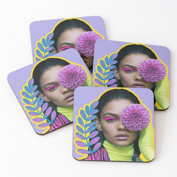Aperçu de l'œuvre Portrait cyber pop de dahlia néon créée et vendue par stardustcloset.