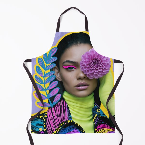 Item preview, Neon dahlia cyber pop portrait designed and sold by stardustcloset.
