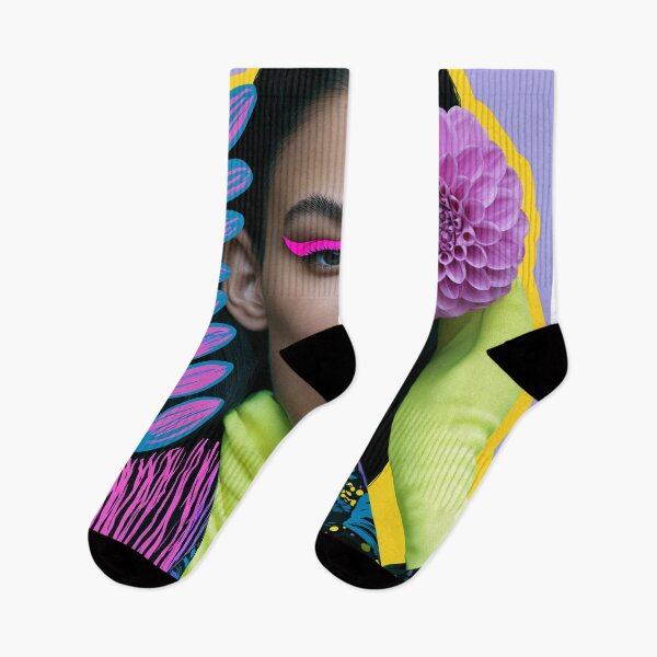 Item preview, Neon dahlia cyber pop portrait designed and sold by stardustcloset.
