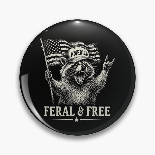 Item preview, Feral and Free Patriotic Raccoon American Flag Vintage Design designed and sold by haitrieuic96.
