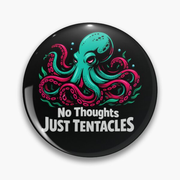 Item preview, No Thoughts Just Tentacles Octopus T-Shirt & Sticker – Funny Ocean Animal Meme designed and sold by ZyxDes.
