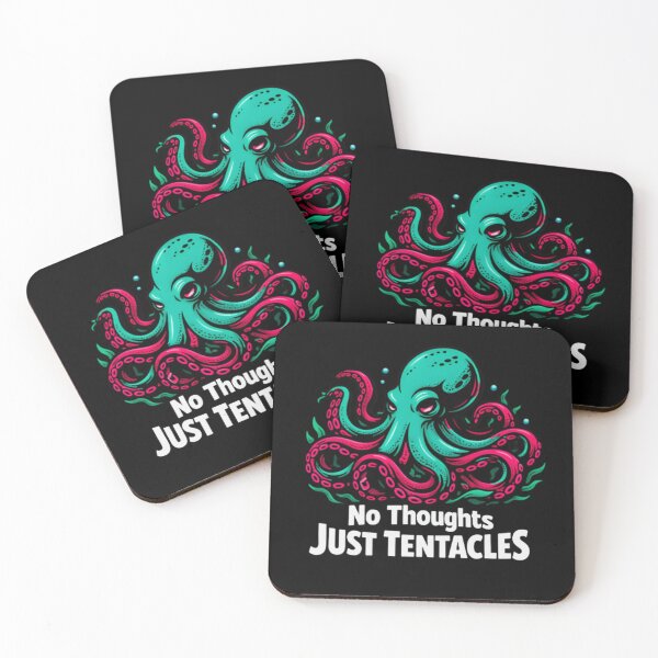 Item preview, No Thoughts Just Tentacles Octopus T-Shirt & Sticker – Funny Ocean Animal Meme designed and sold by ZyxDes.
