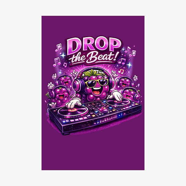 Item preview, Drop The Beat Funny DJ Grapes Party Music Fruit Design designed and sold by irfanshikh.