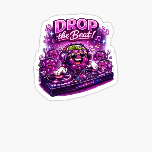Item preview, Drop The Beat Funny DJ Grapes Party Music Fruit Design designed and sold by irfanshikh.