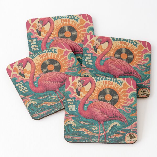 Item preview, Pink Flamingo Retro Festival Poster designed and sold by lorelunestudio.