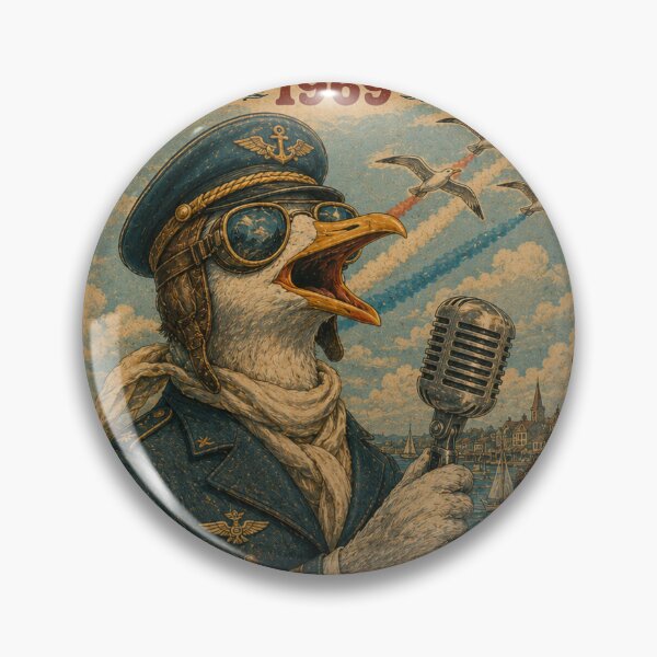 Item preview, Captain Gull & The Airwaves Vintage Aviation Concert Poster designed and sold by lorelunestudio.