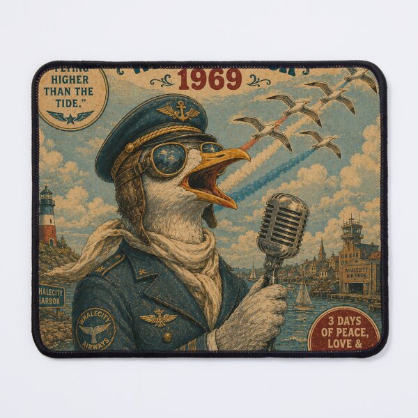 Item preview, Captain Gull & The Airwaves Vintage Aviation Concert Poster designed and sold by lorelunestudio.