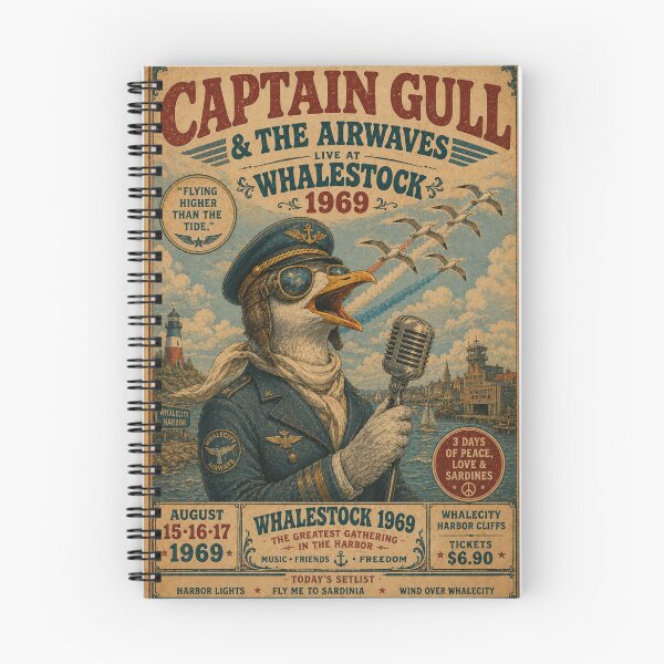 Item preview, Captain Gull & The Airwaves Vintage Aviation Concert Poster designed and sold by lorelunestudio.