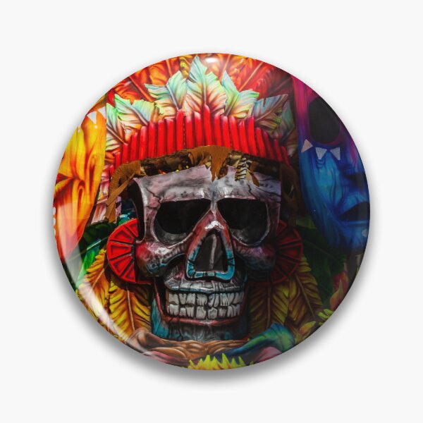 Item preview, Colorful Tribal Skull Float With Masks, Feathers and Tribes Vibes Street Carnival Parade designed and sold by Nmallia.