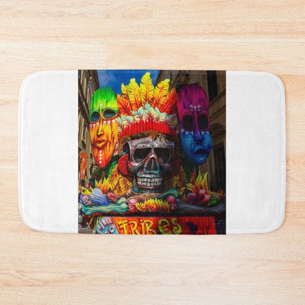 Item preview, Colorful Tribal Skull Float With Masks, Feathers and Tribes Vibes Street Carnival Parade designed and sold by Nmallia.