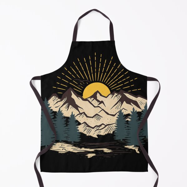 Item preview, Retro Sunset Mountain Landscape Wilderness Adventure Art designed and sold by myforestfog.