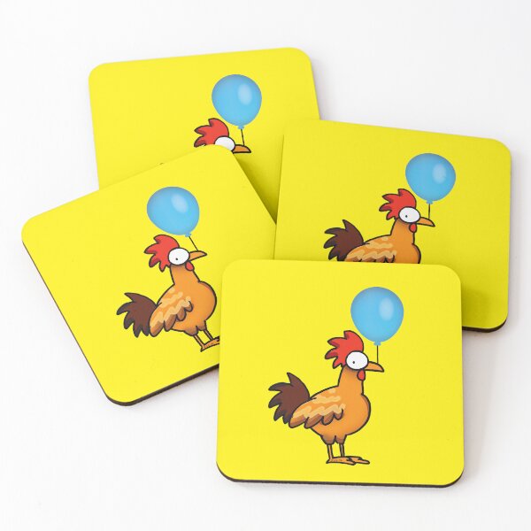 Item preview, Funny Chicken Holding Balloon, Cute Rooster Farm Bird designed and sold by CuteCartoon.