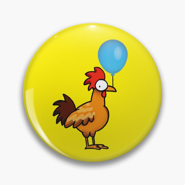 Item preview, Funny Chicken Holding Balloon, Cute Rooster Farm Bird designed and sold by CuteCartoon.