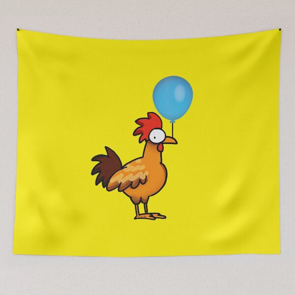 Item preview, Funny Chicken Holding Balloon, Cute Rooster Farm Bird designed and sold by CuteCartoon.