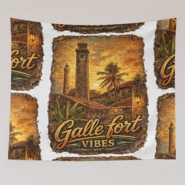 Aperçu de l'œuvre Ambiance Fort de Galle – Design de t-shirt vintage Héritage colonial et banian créée et vendue par GooniSL.