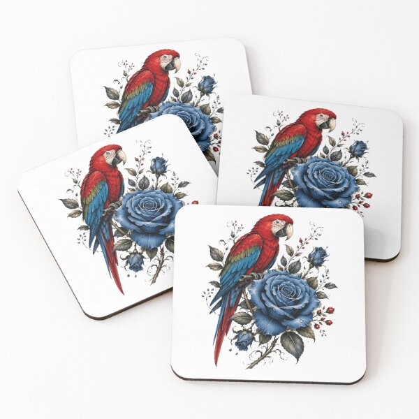 Item preview, Scarlet Macaw and Blue Rose designed and sold by Zeeras-day.