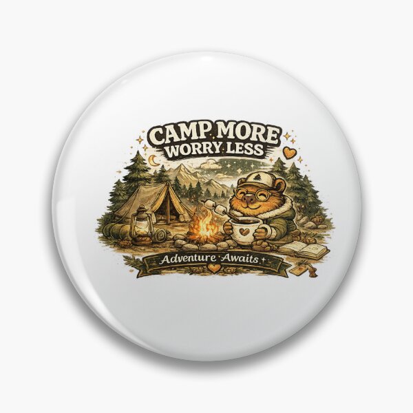 Item preview, Camp More Worry Less Cute Capybara Camping T-Shirt designed and sold by Ever Bloom Studio.