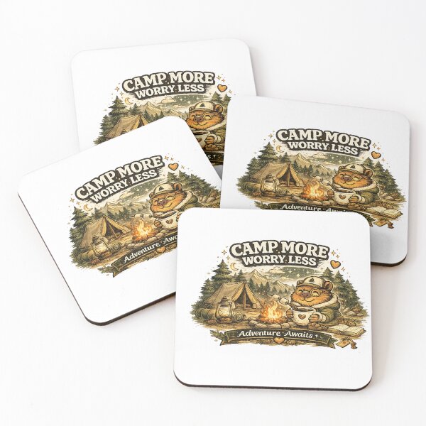 Item preview, Camp More Worry Less Cute Capybara Camping T-Shirt designed and sold by Ever Bloom Studio.