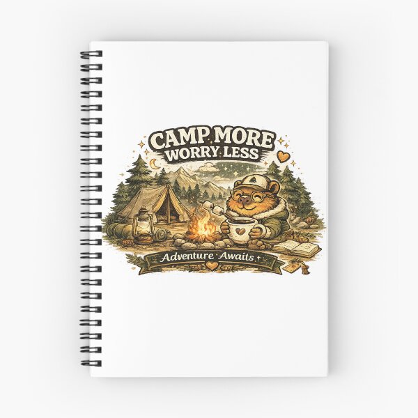 Item preview, Camp More Worry Less Cute Capybara Camping T-Shirt designed and sold by Ever Bloom Studio.