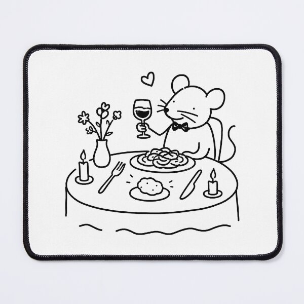 Item preview, Funny Rat Romantic Dinner Cute Foodie Rat Design designed and sold by MonkiFlipp.
