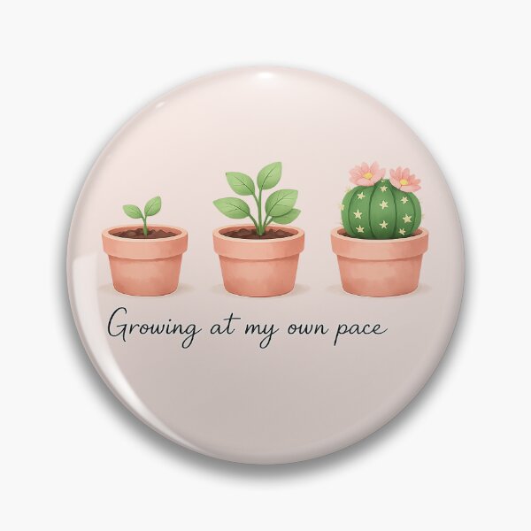 Item preview, Growing at My Own Pace – Cute Botanical Mental Health Plant Illustration designed and sold by slikar.