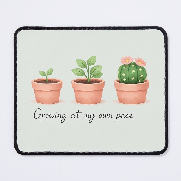 Item preview, Growing at My Own Pace – Cute Botanical Mental Health Plant Illustration designed and sold by slikar.