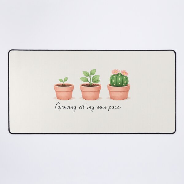 Item preview, Growing at My Own Pace – Cute Botanical Mental Health Plant Illustration designed and sold by slikar.